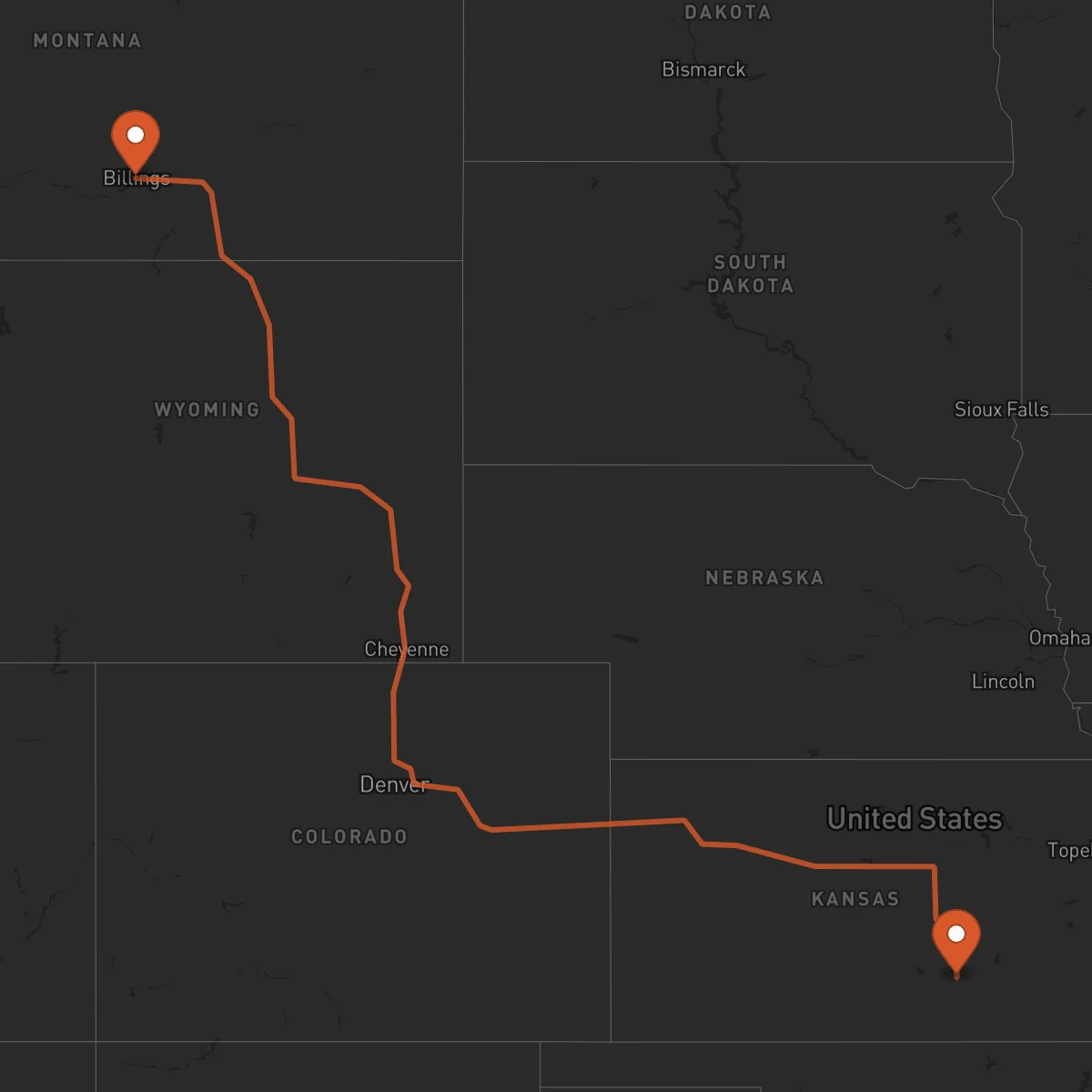 Ruta Wichita - Billings