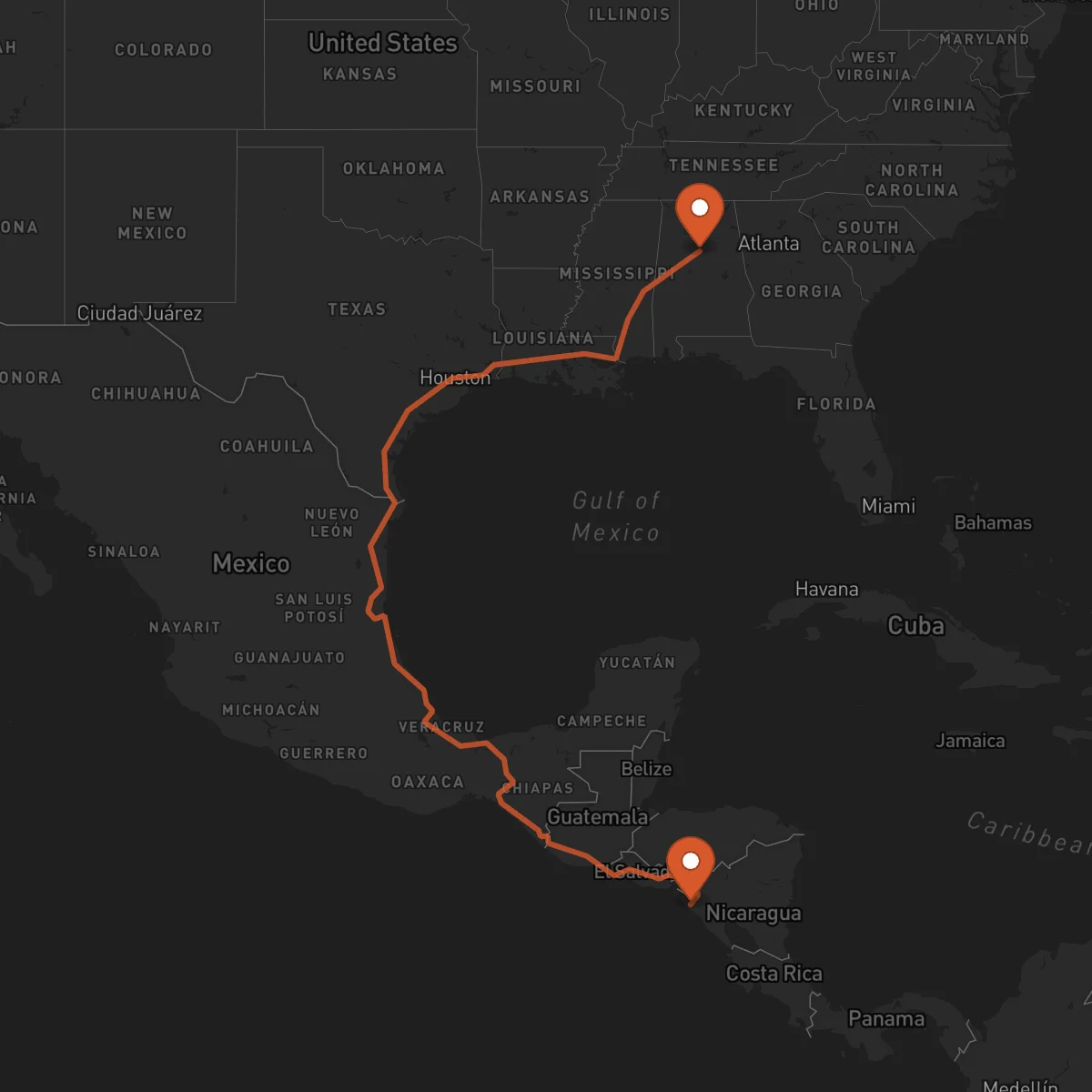 Ruta Chinandega - Birmingham