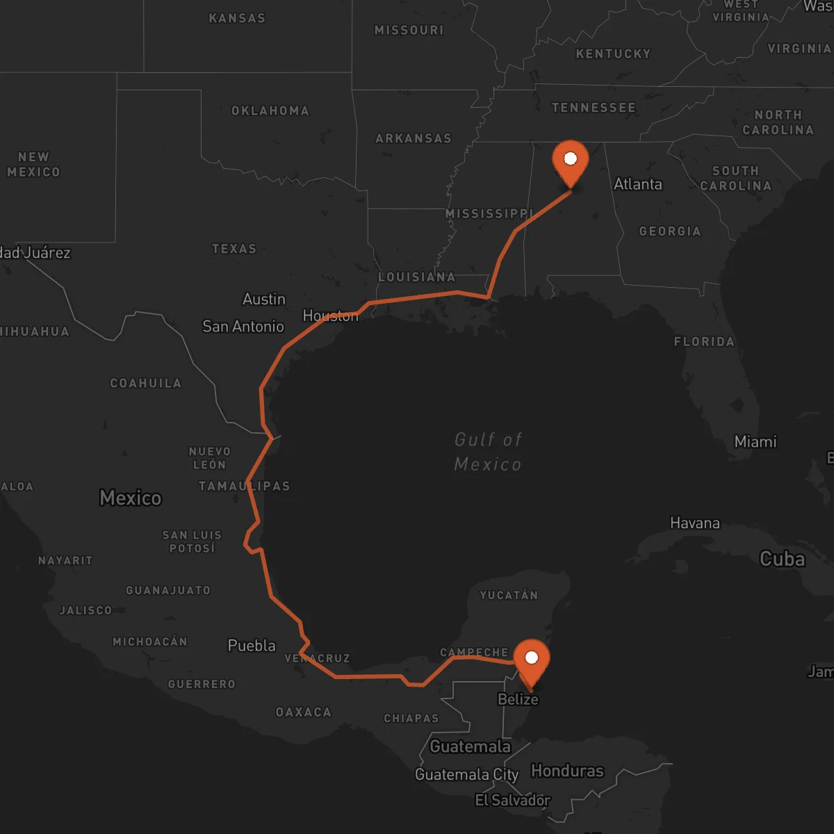 Ruta Ciudad de Belice - Birmingham