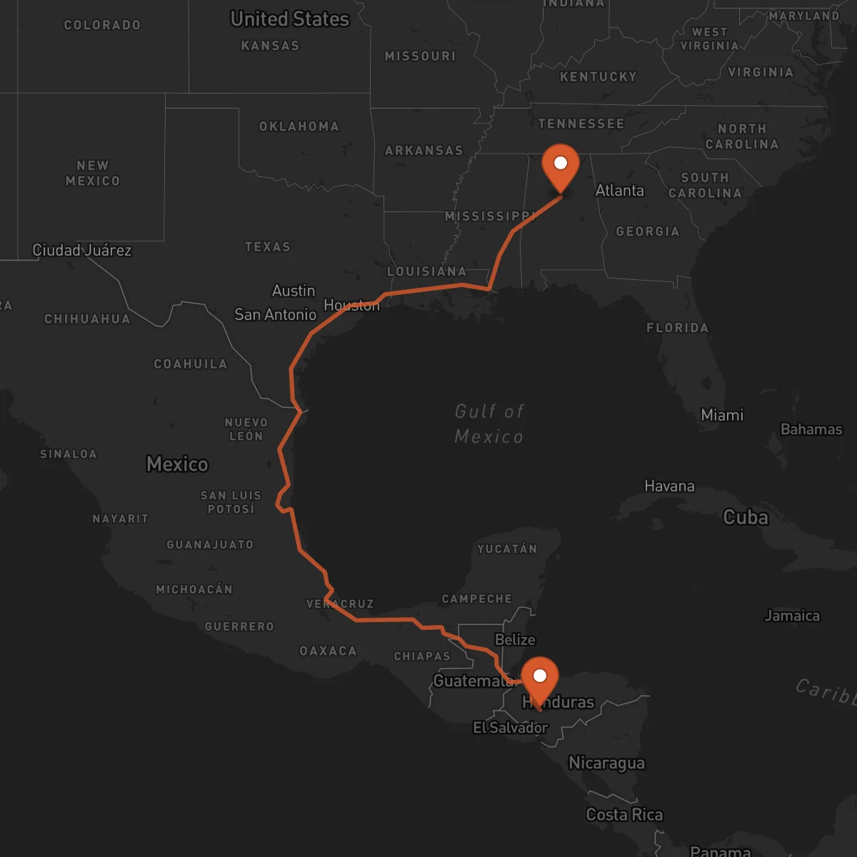 Ruta Comayagua - Birmingham