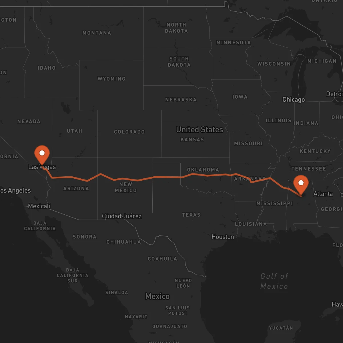 Ruta Birmingham - Las Vegas