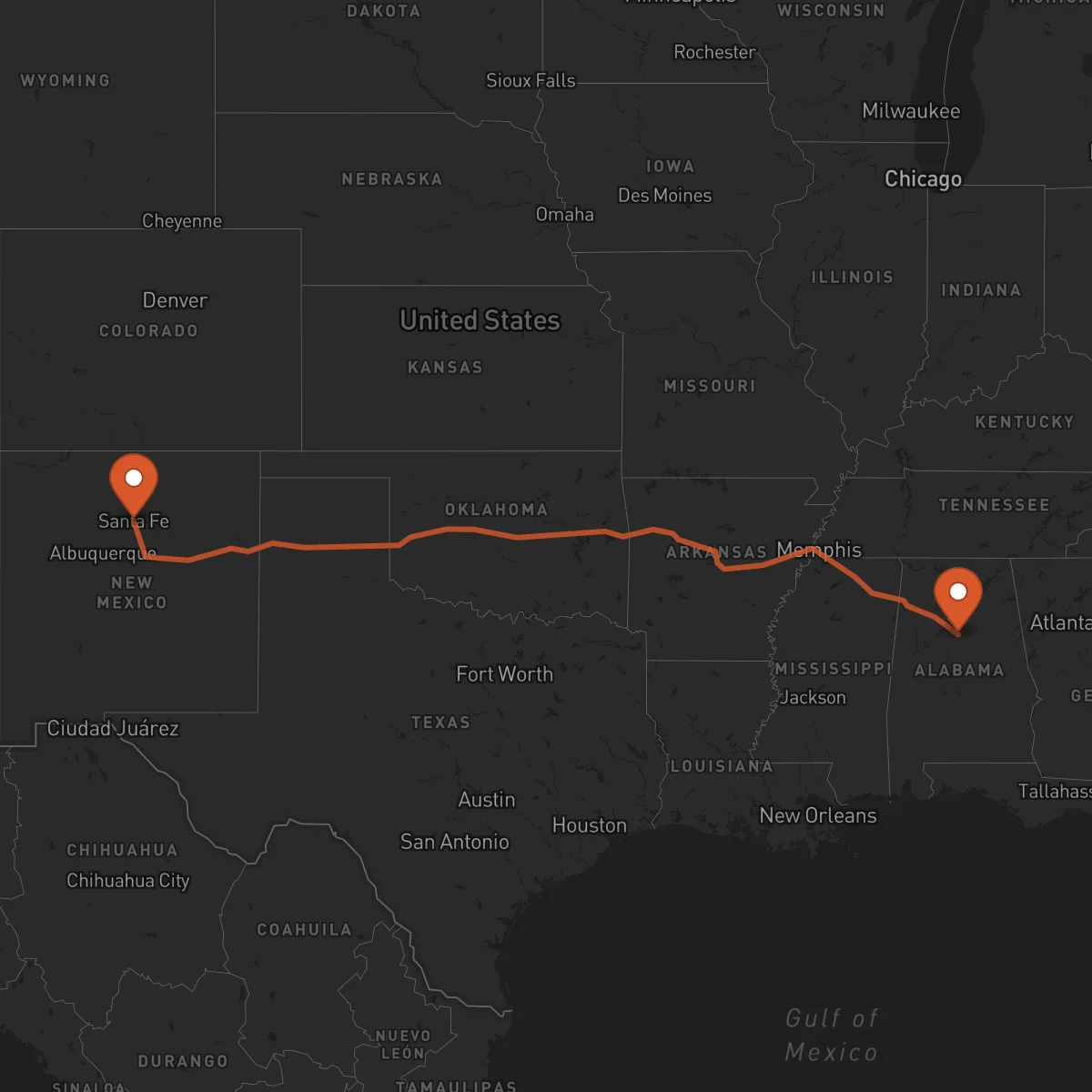 Ruta Santa Fe - Birmingham
