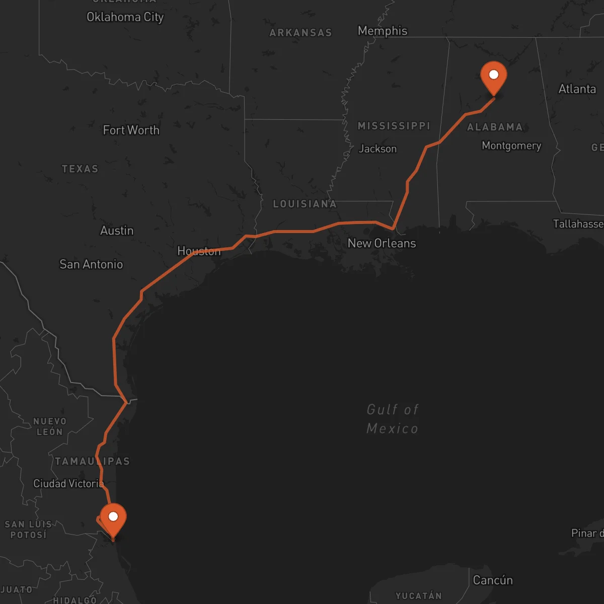 Ruta Tampico - Birmingham