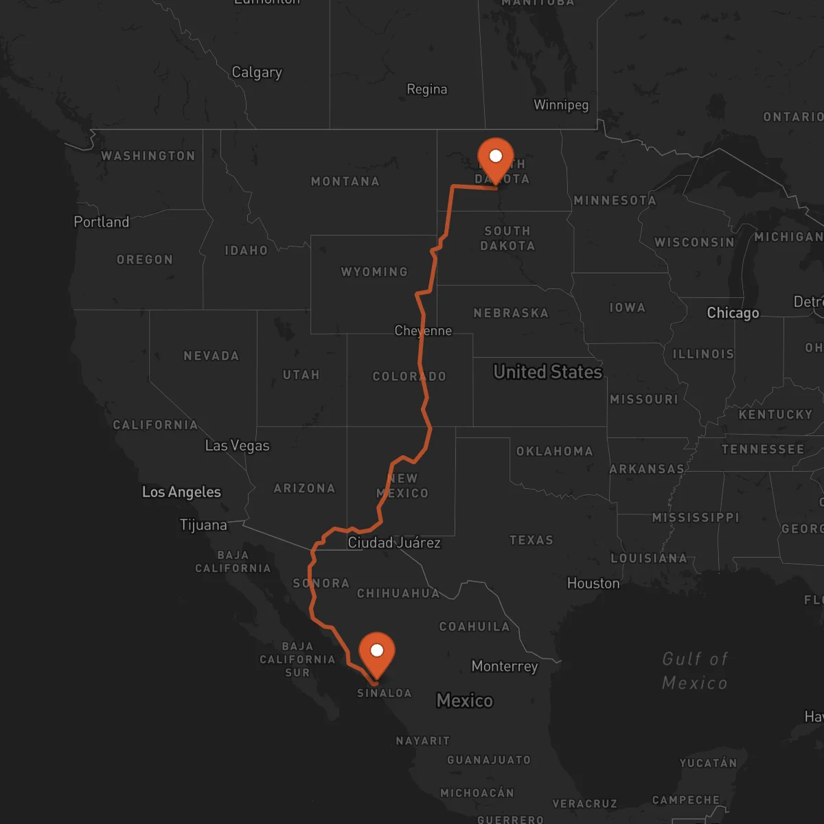 Ruta Bismarck - Culiacán Rosales
