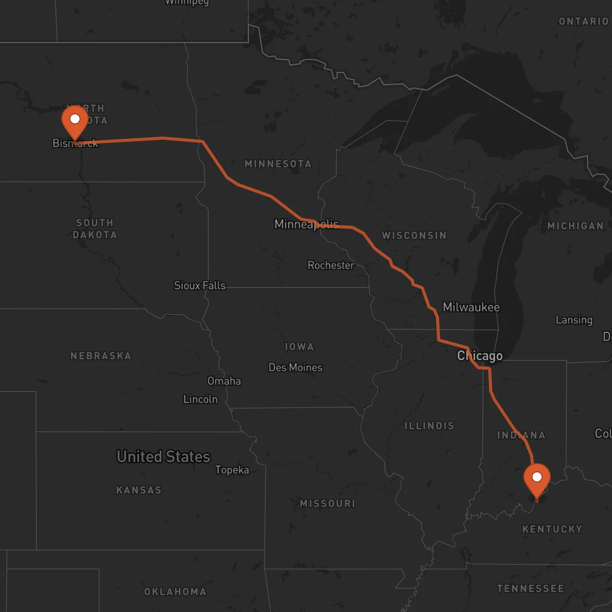 Ruta Bismarck - Louisville