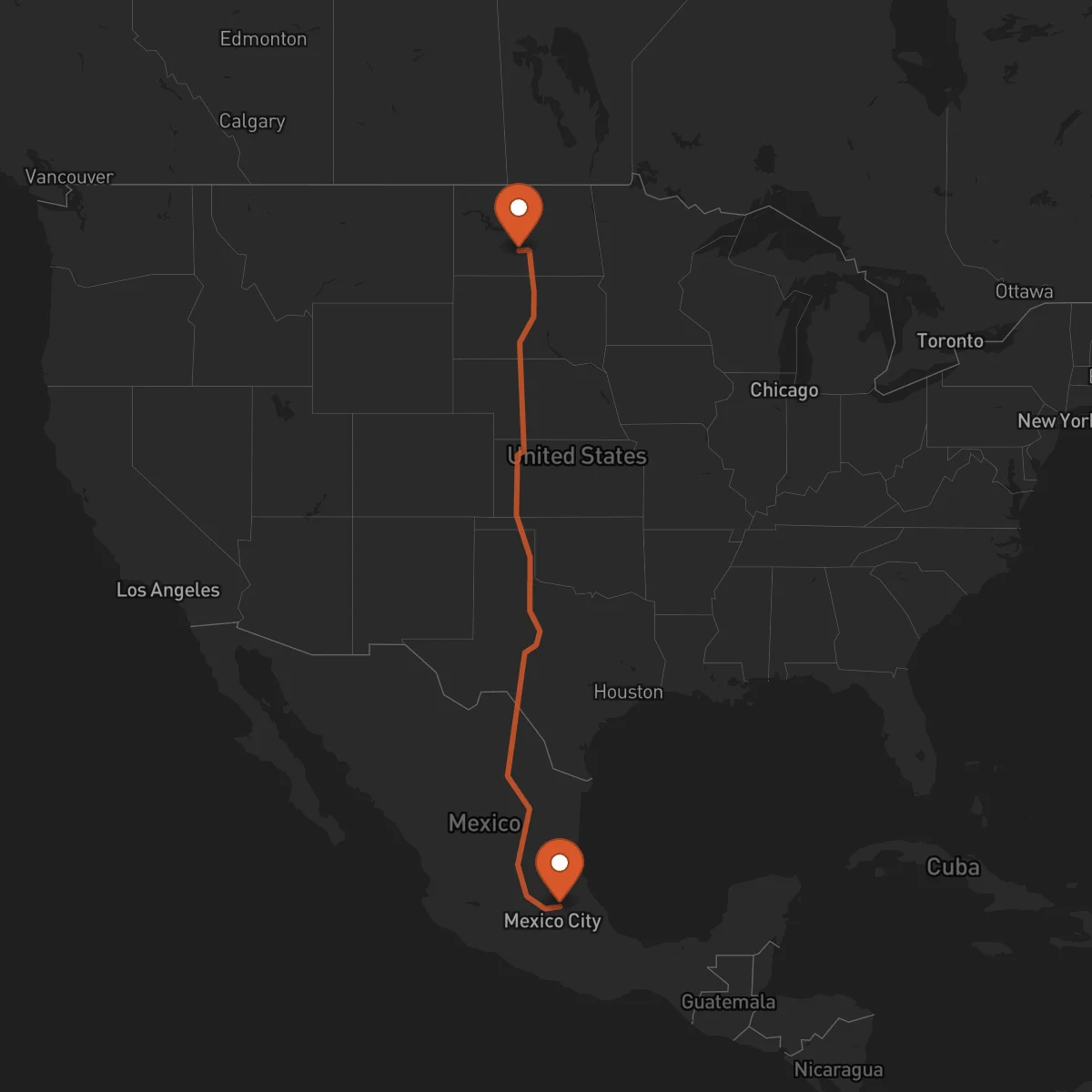 Ruta Pachuca de Soto - Bismarck