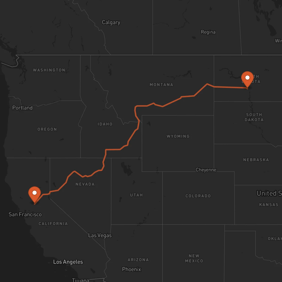 Ruta Bismarck - Sacramento