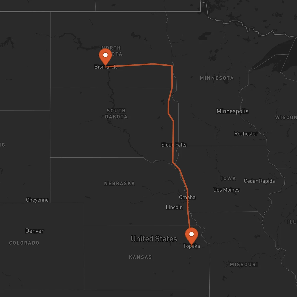 Ruta Bismarck - Topeka