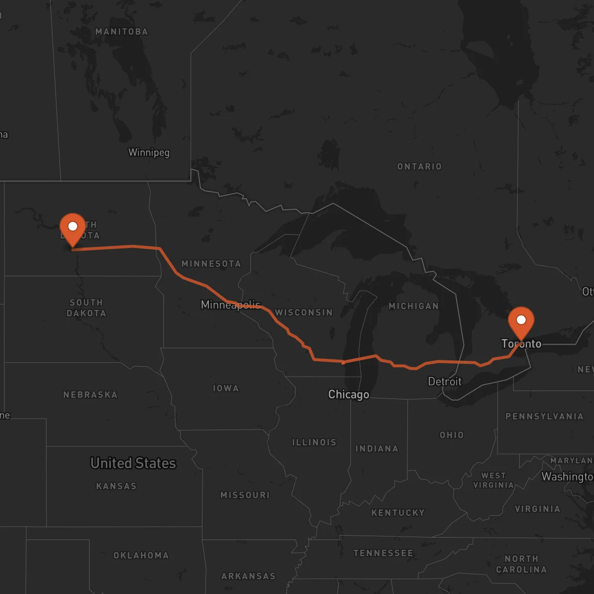Ruta Bismarck - Toronto