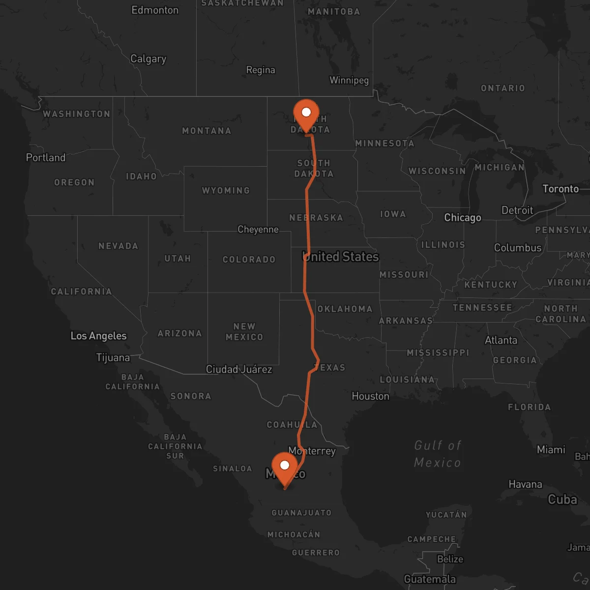 Ruta Zacatecas - Bismarck