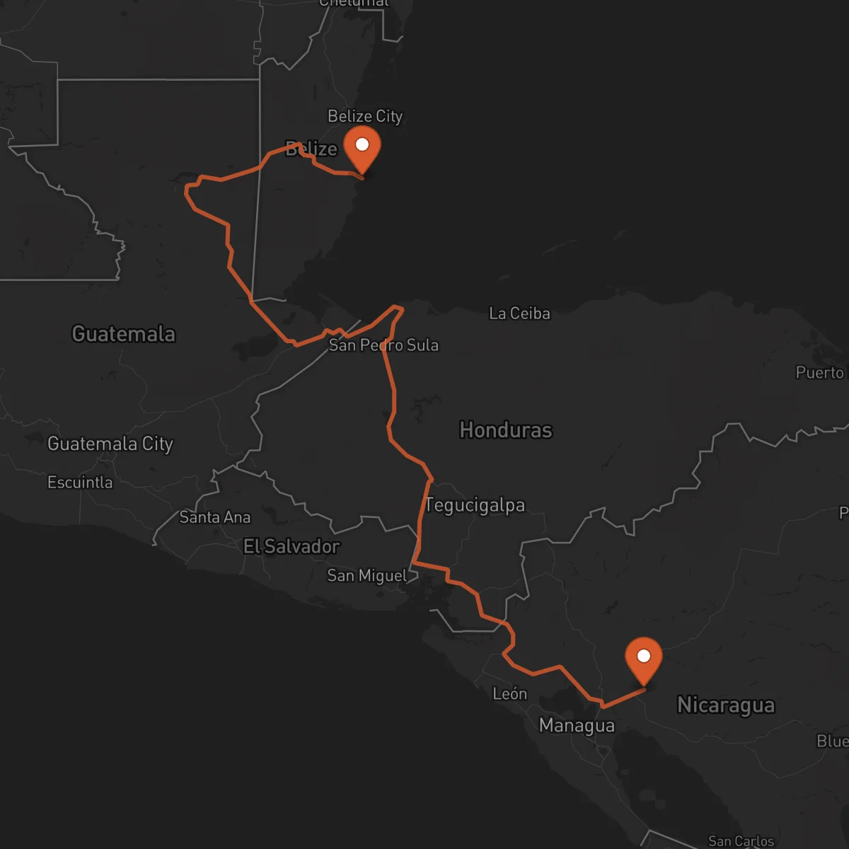 Ruta Boaco - Dangriga