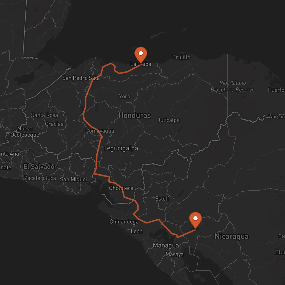 Ruta Boaco - La Ceiba