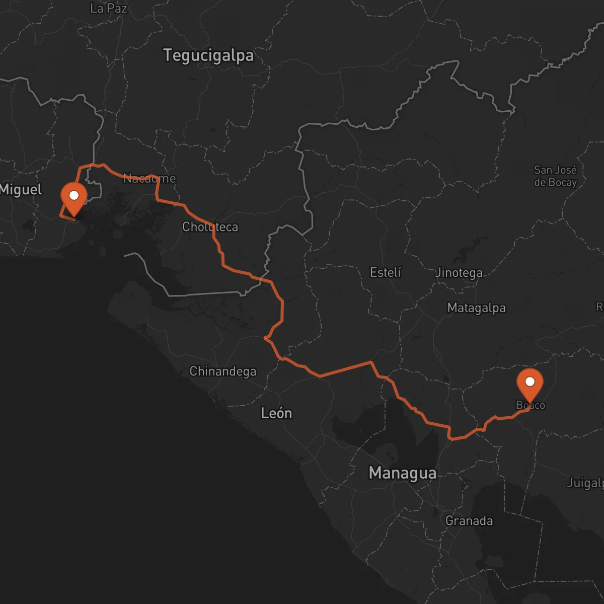 Ruta La Unión - Boaco