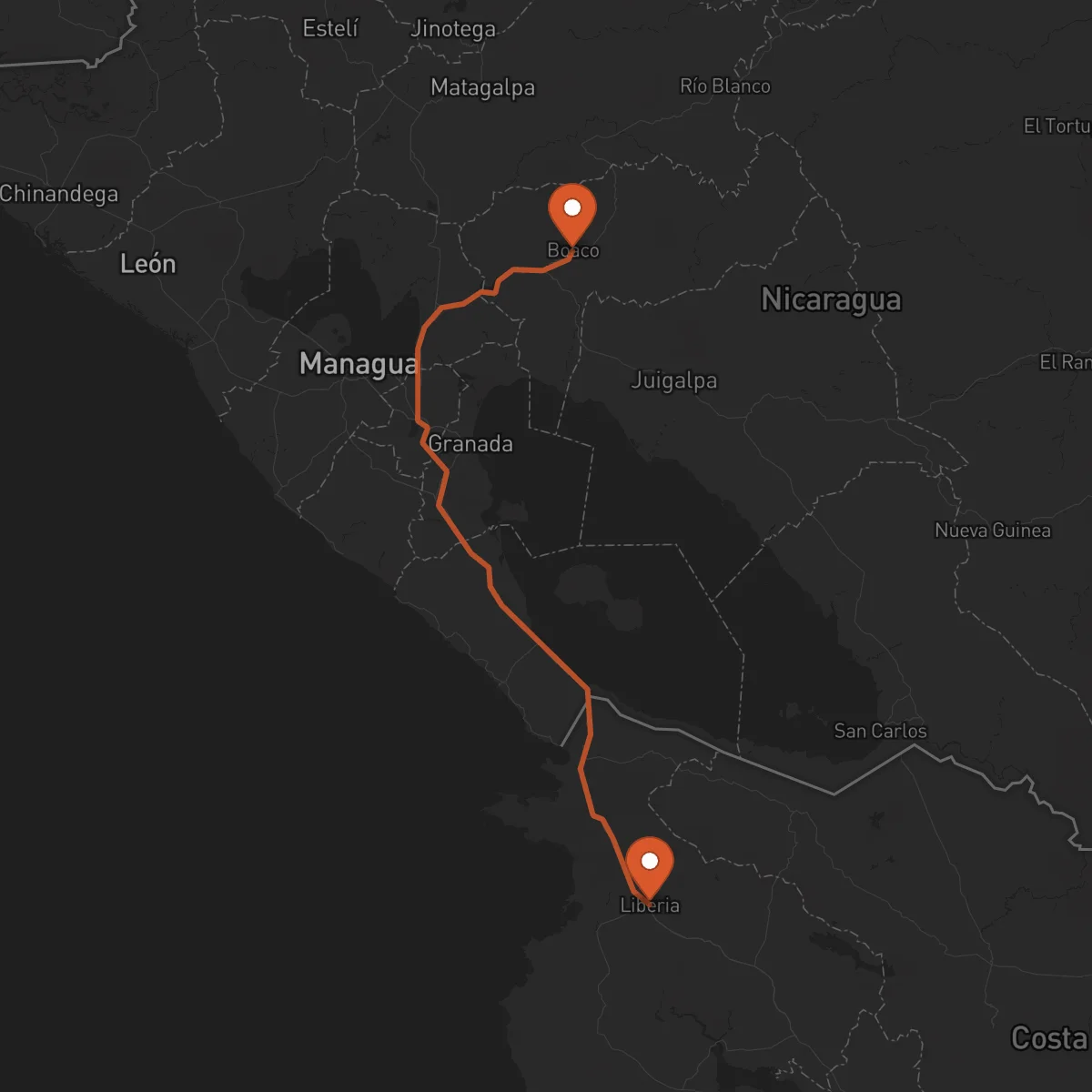 Ruta Boaco - Liberia
