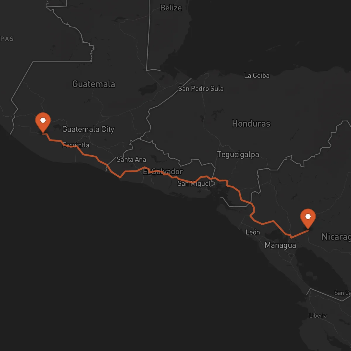Ruta Boaco - Mazatenango