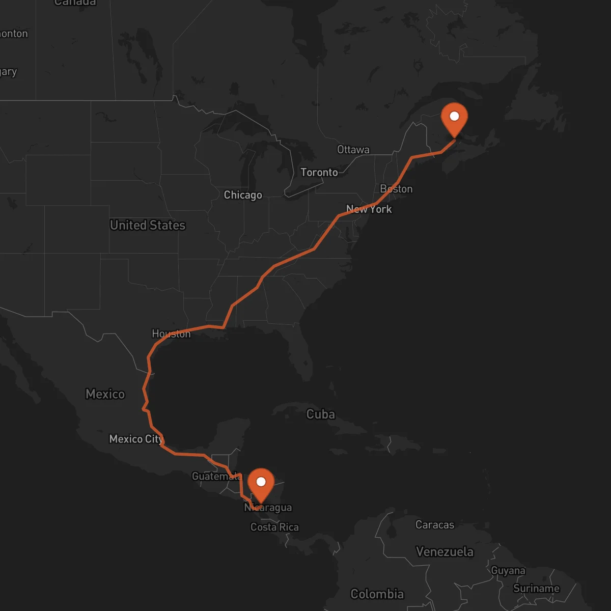 Ruta Moncton - Boaco