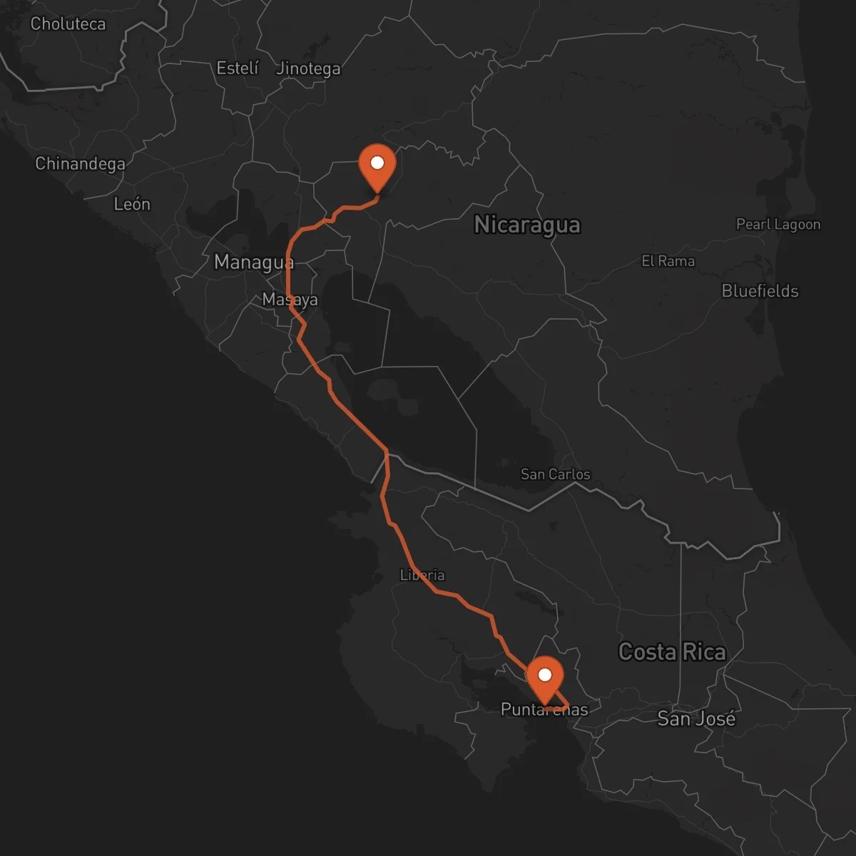 Ruta Boaco - Puntarenas