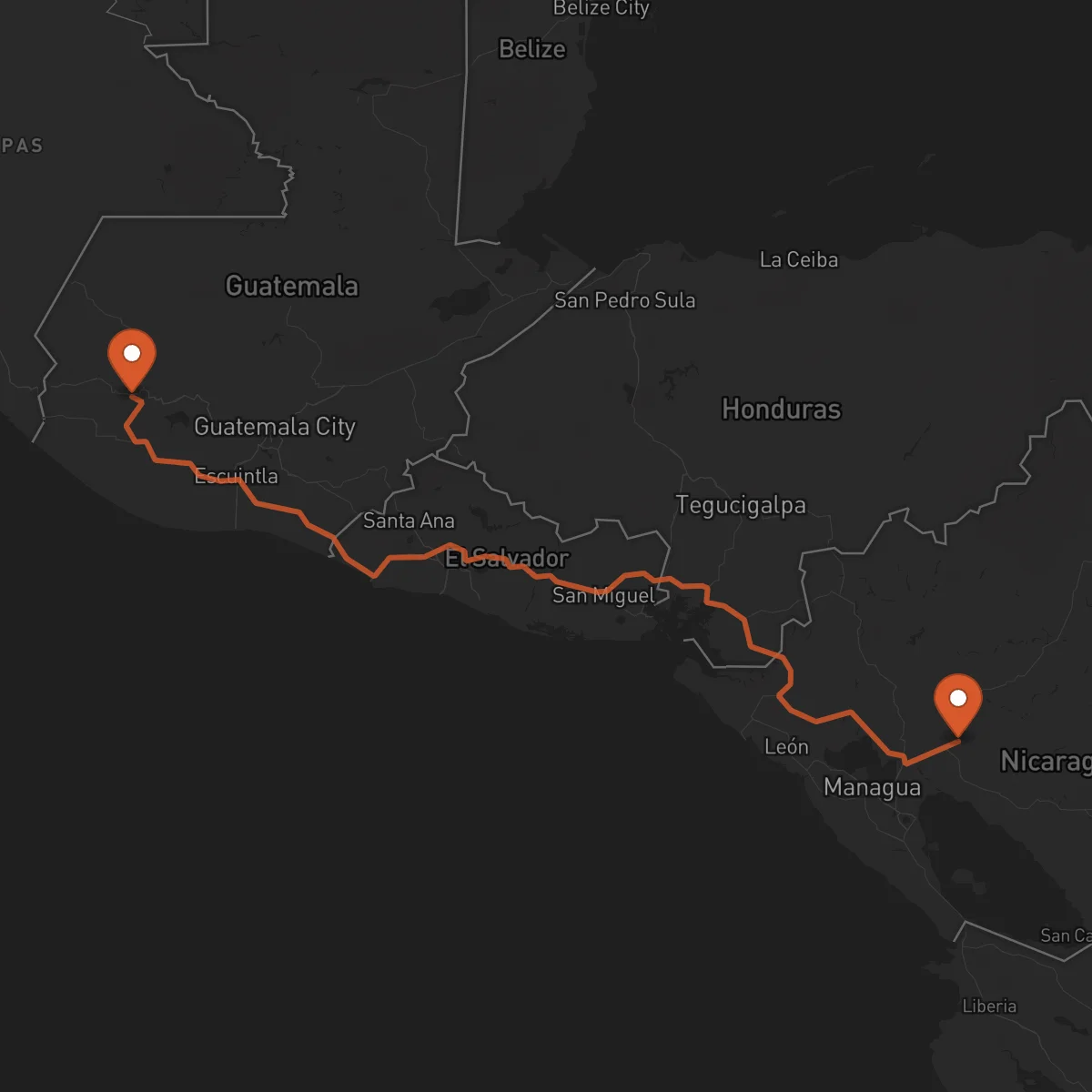 Ruta Boaco - Quetzaltenango
