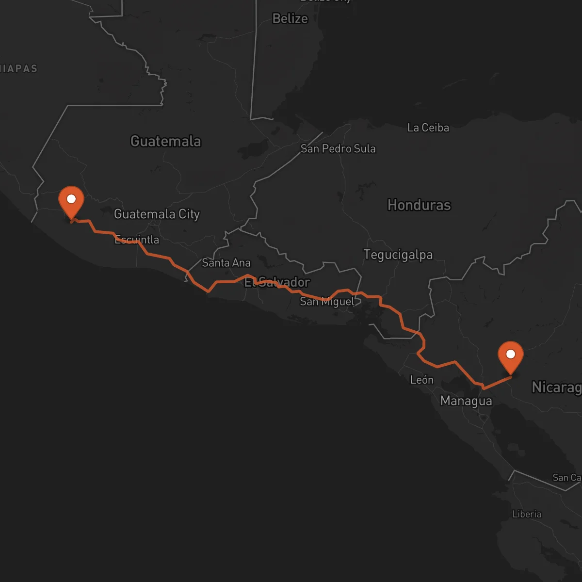 Ruta Boaco - Retalhuleu