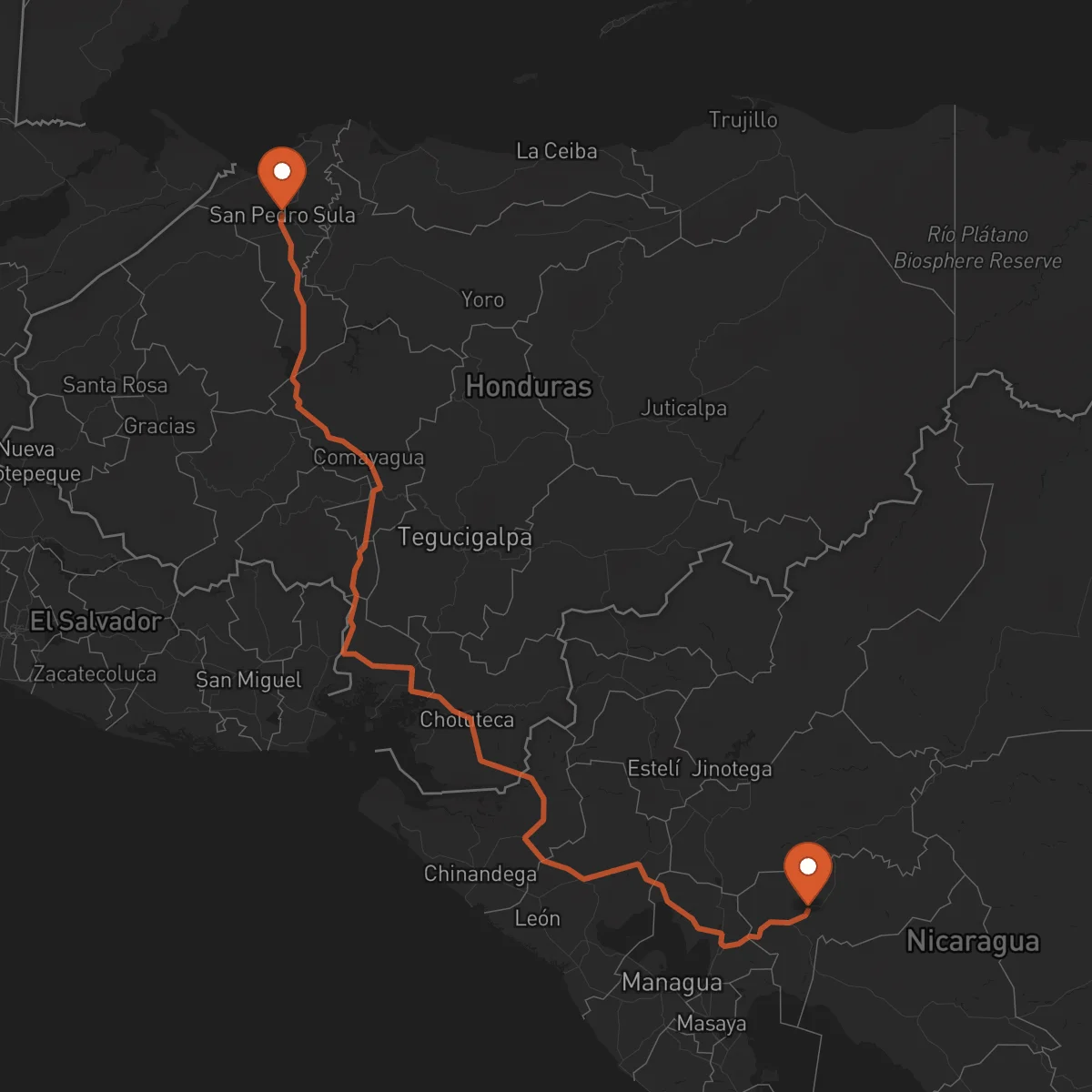 Ruta Boaco - San Pedro Sula