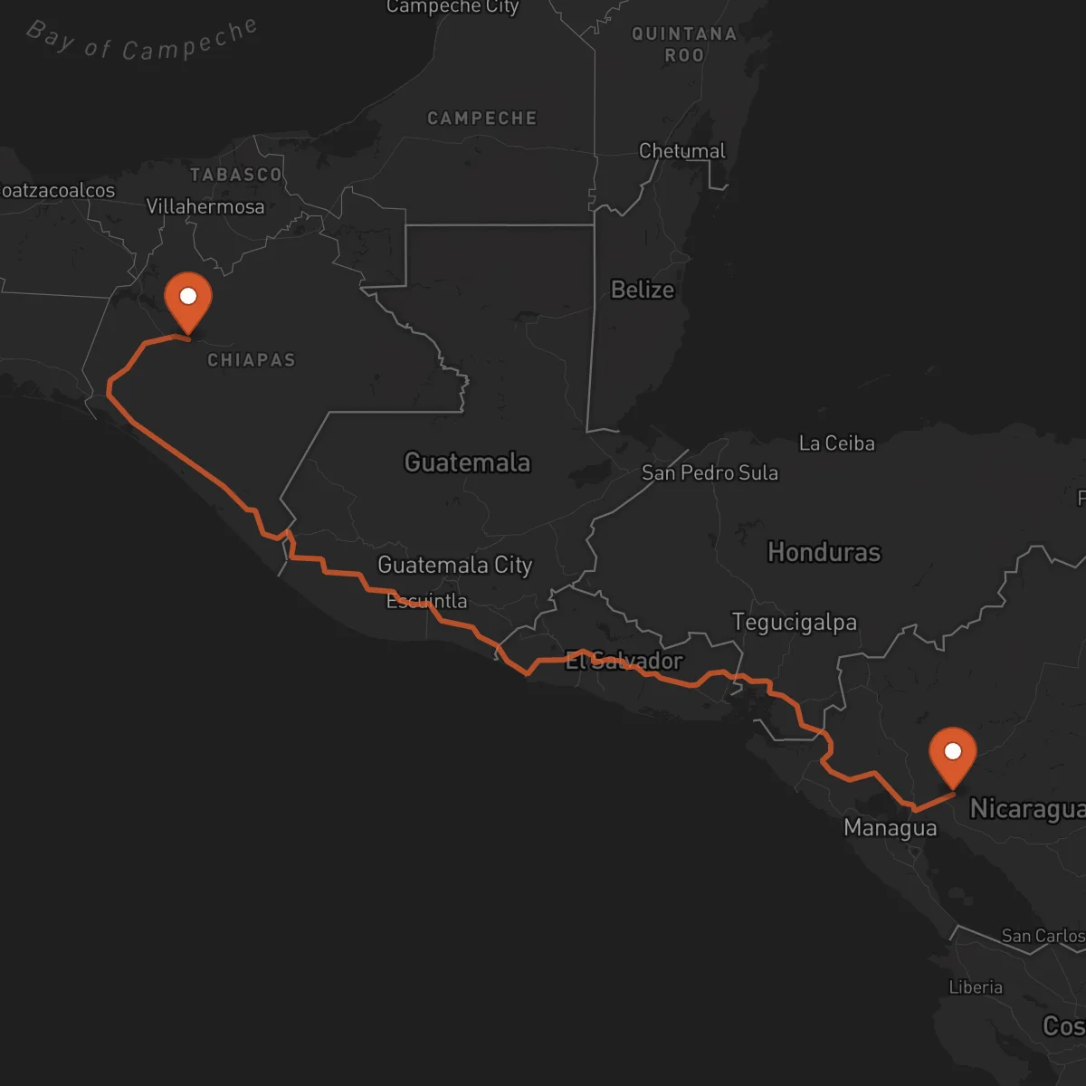 Ruta Tuxtla Gutiérrez - Boaco