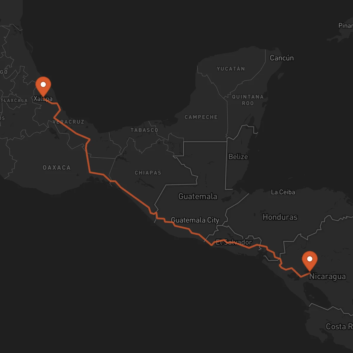 Ruta Boaco - Xalapa