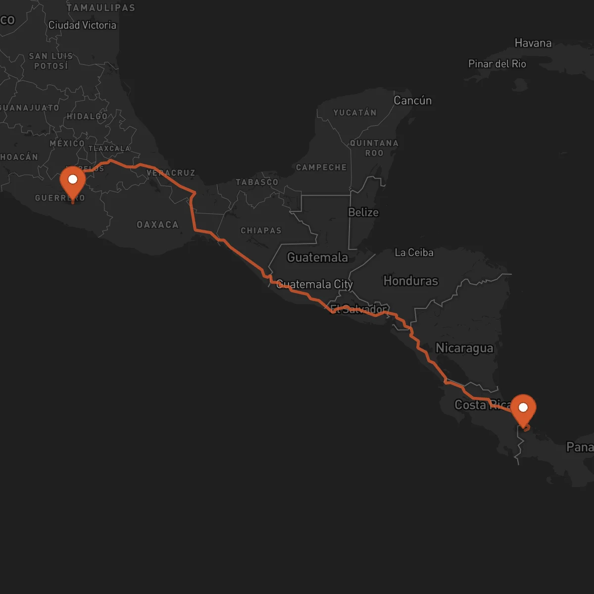 Ruta Bocas del Toro - Chilpancingo de los Bravo
