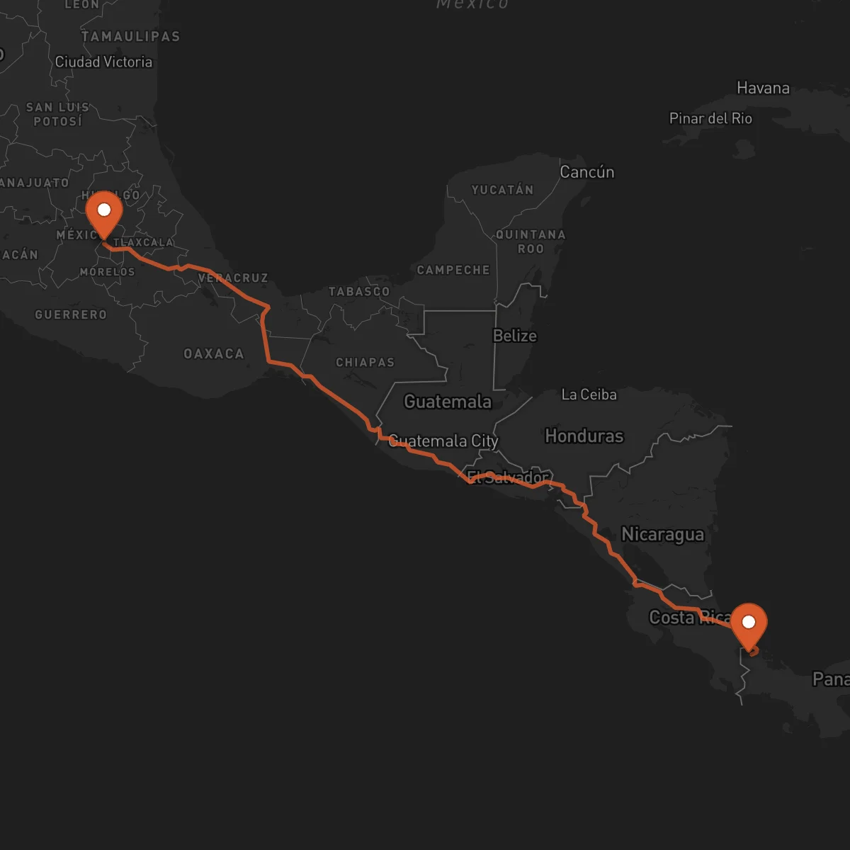 Ruta Bocas del Toro - Ciudad de México