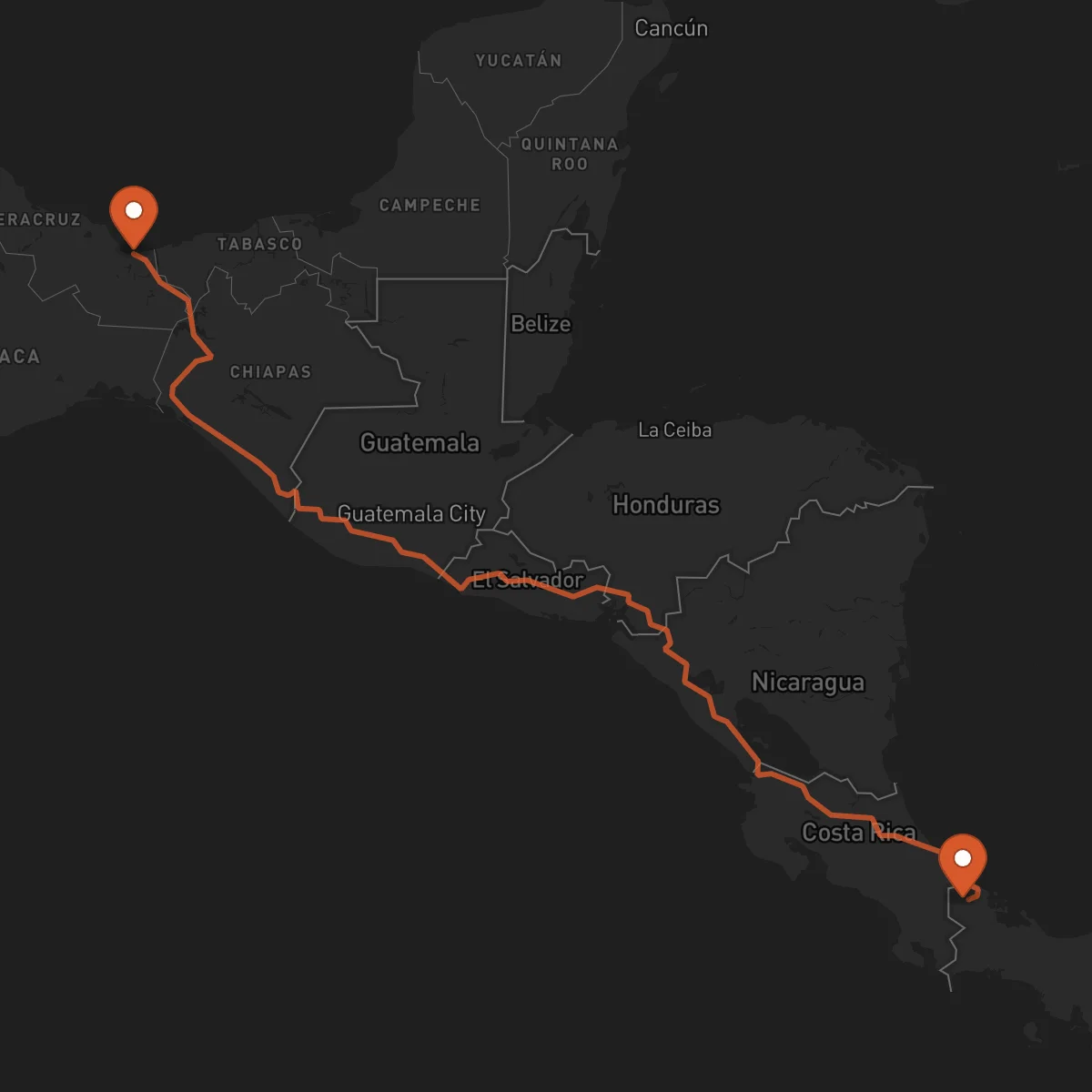 Ruta Bocas del Toro - Coatzacoalcos