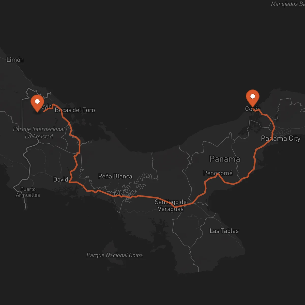 Ruta Bocas del Toro - Colón