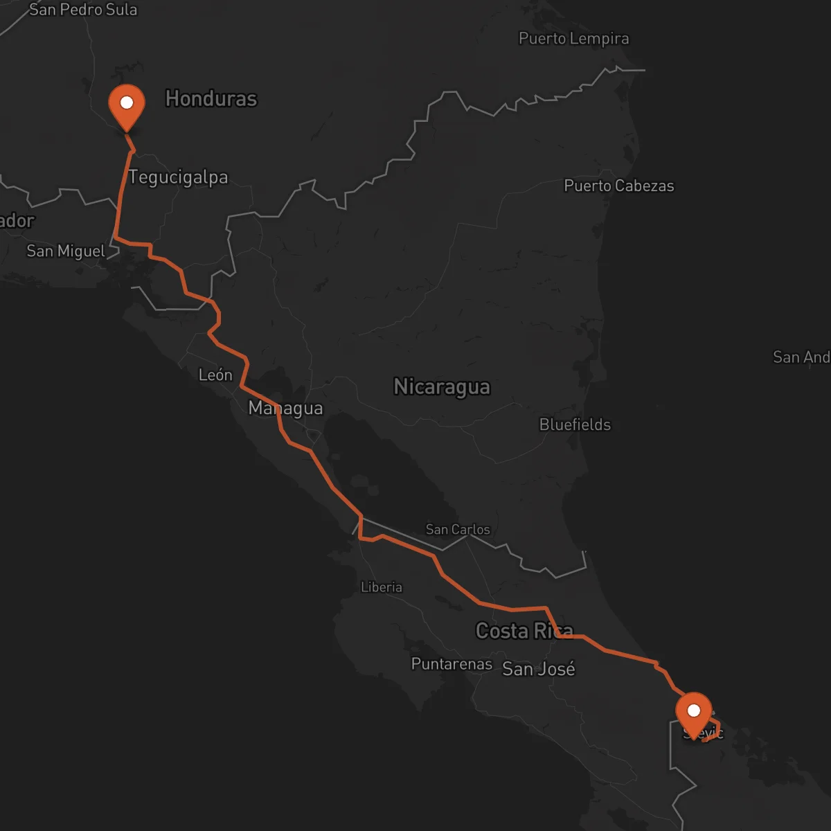 Ruta Comayagua - Bocas del Toro