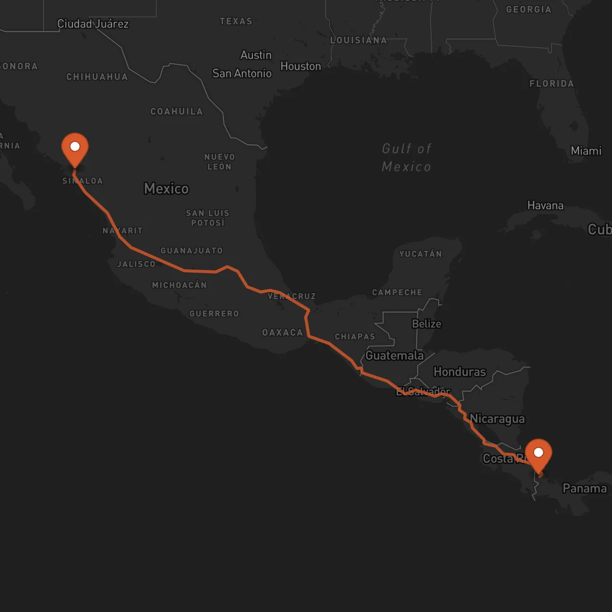Ruta Bocas del Toro - Culiacán Rosales