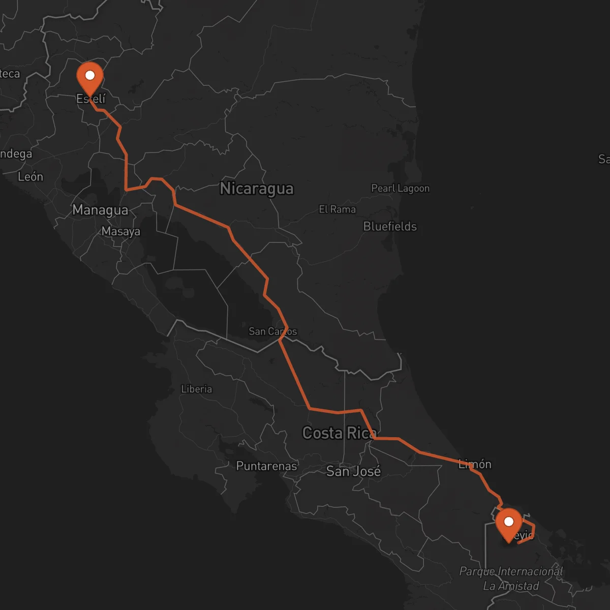 Ruta Estelí - Bocas del Toro