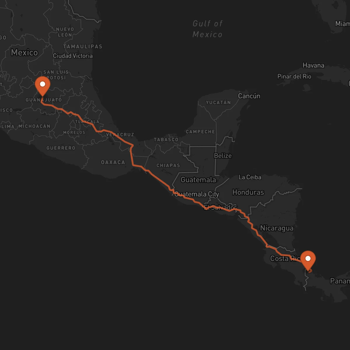 Ruta Guanajuato - Bocas del Toro