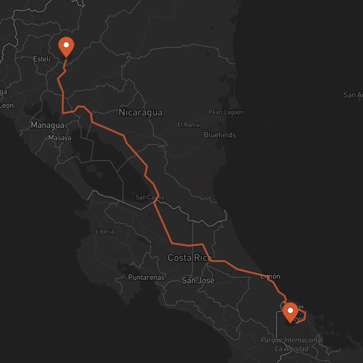 Ruta Bocas del Toro - Jinotega