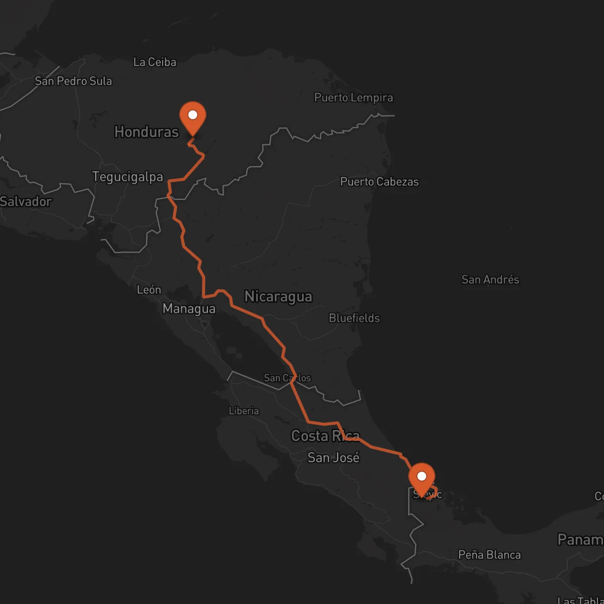Ruta Bocas del Toro - Juticalpa