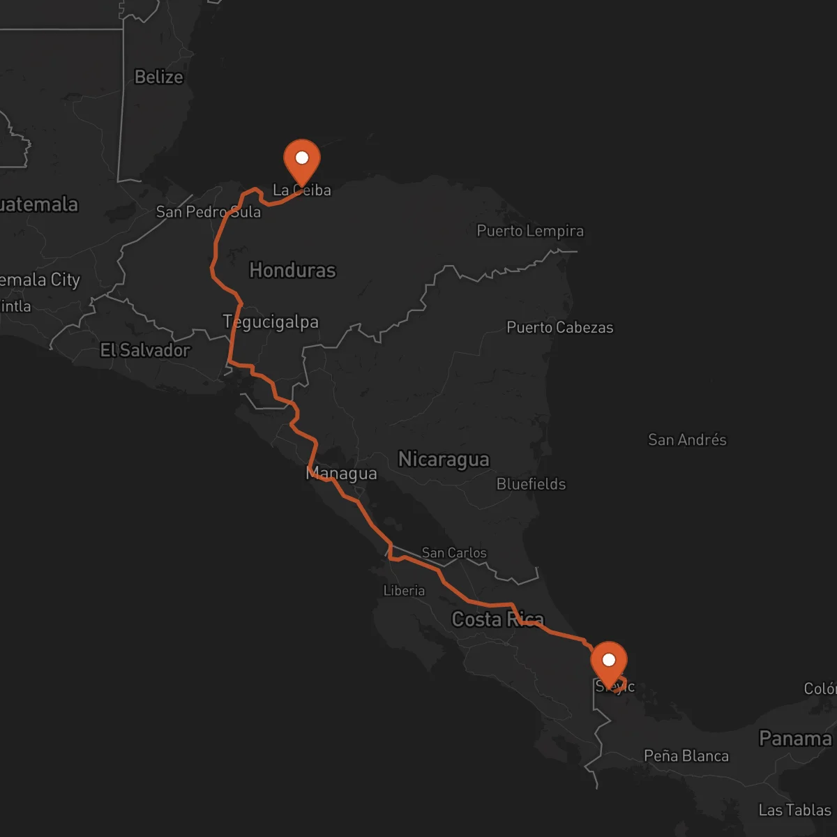 Ruta La Ceiba - Bocas del Toro