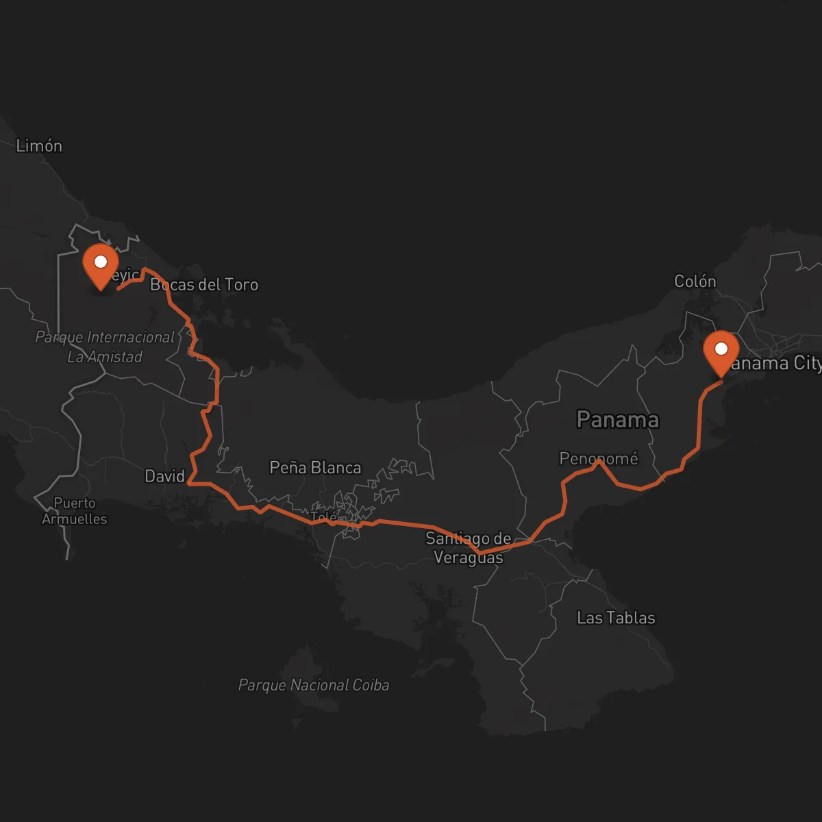 Ruta La Chorrera - Bocas del Toro
