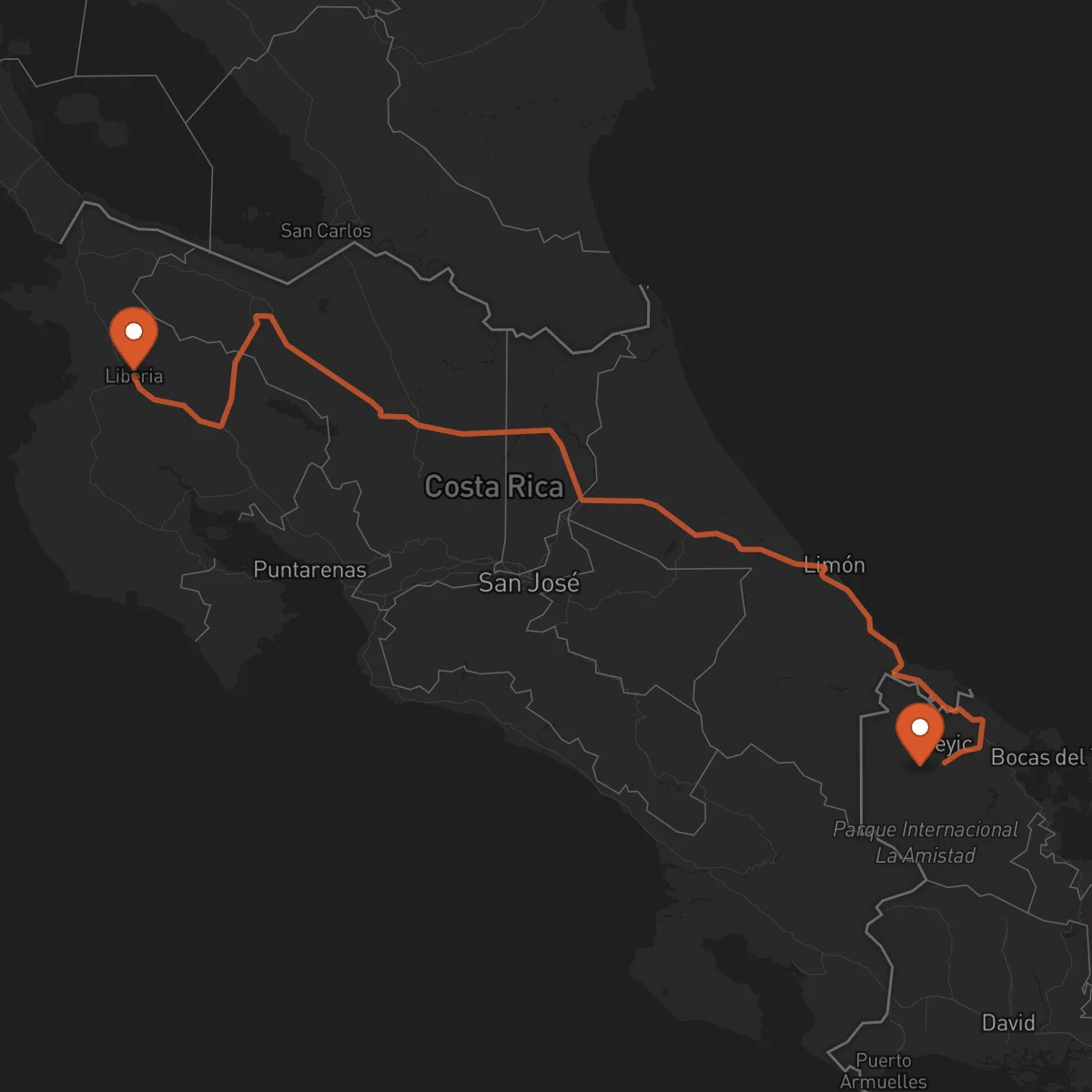 Ruta Liberia - Bocas del Toro