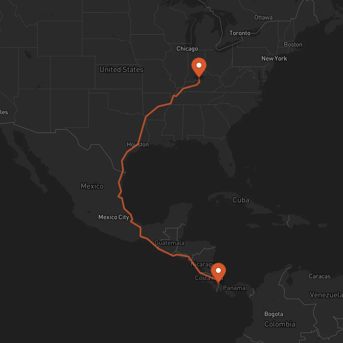 Ruta Louisville - Bocas del Toro