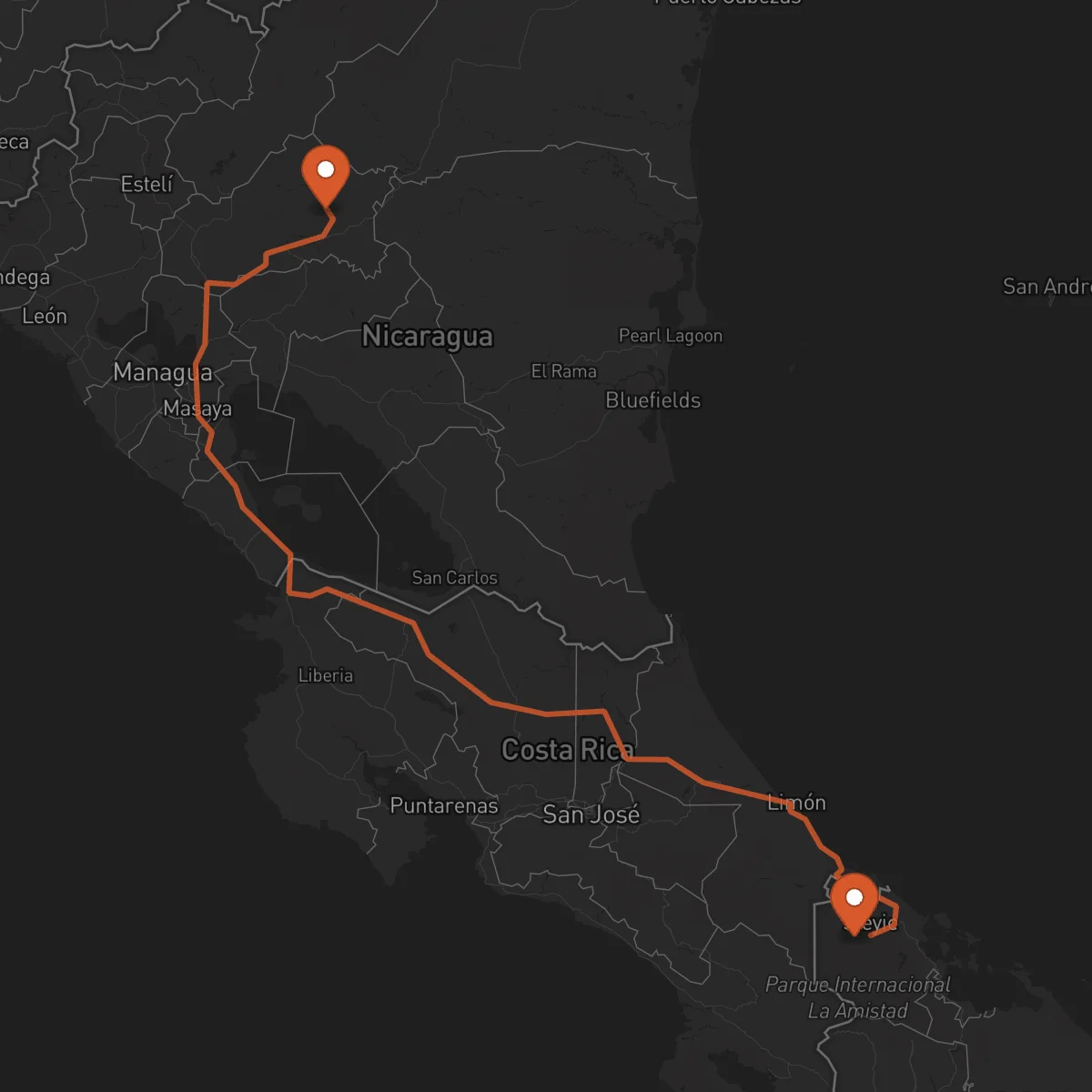 Ruta Bocas del Toro - Matagalpa