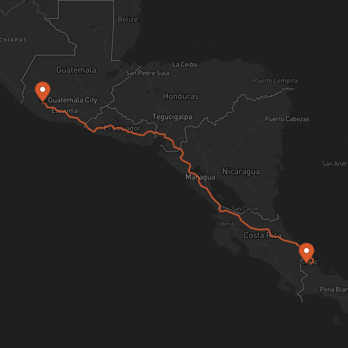 Ruta Bocas del Toro - Mazatenango