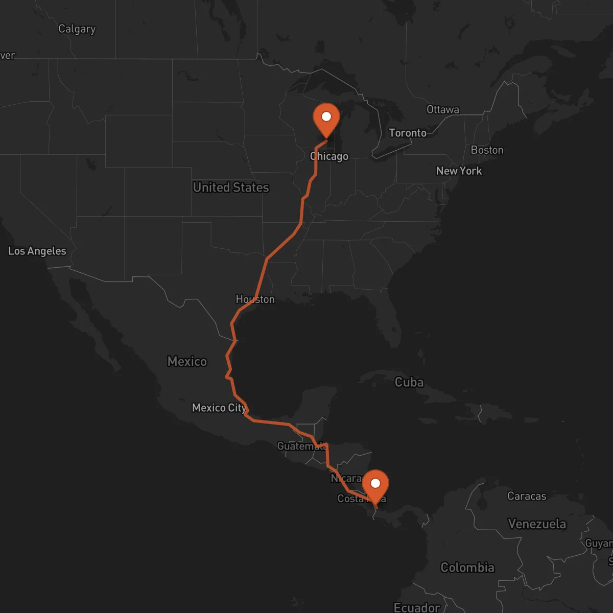 Ruta Milwaukee - Bocas del Toro