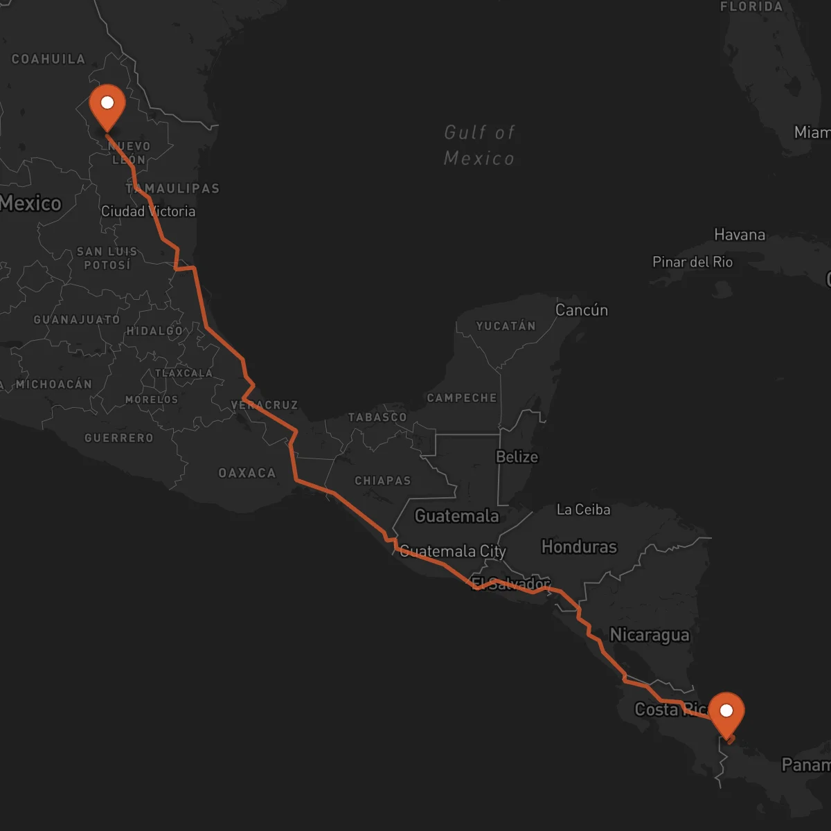 Ruta Bocas del Toro - Monterrey