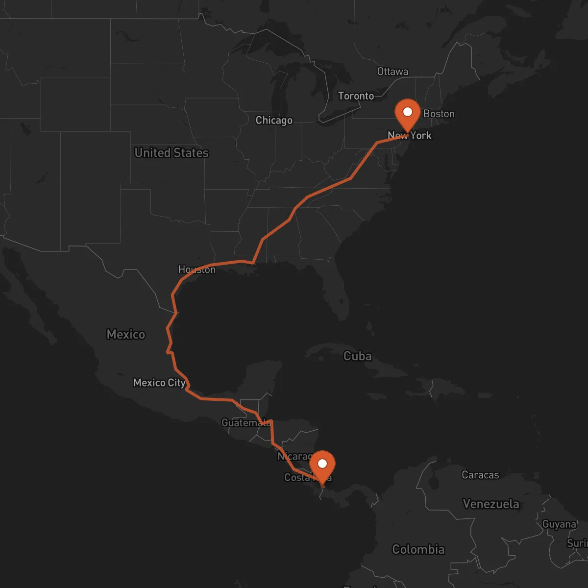 Ruta Bocas del Toro - Newark