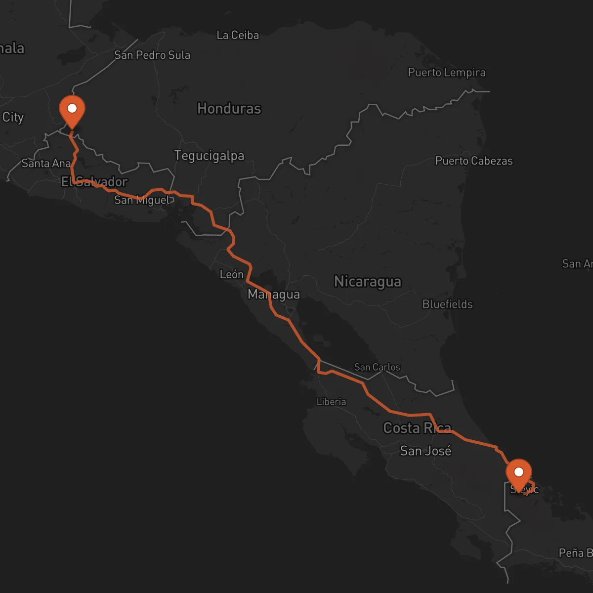 Ruta Ocotepeque - Bocas del Toro