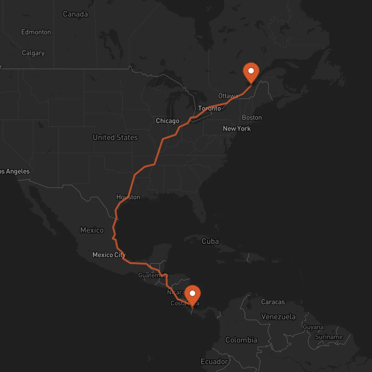 Ruta Bocas del Toro - Québec