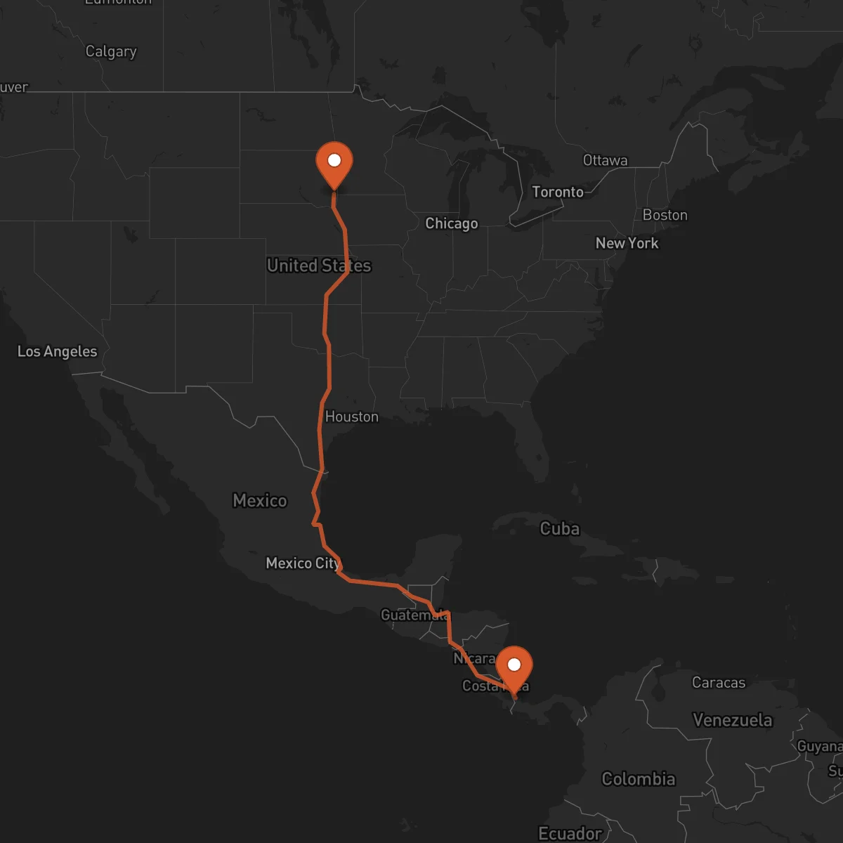 Ruta Bocas del Toro - Sioux Falls