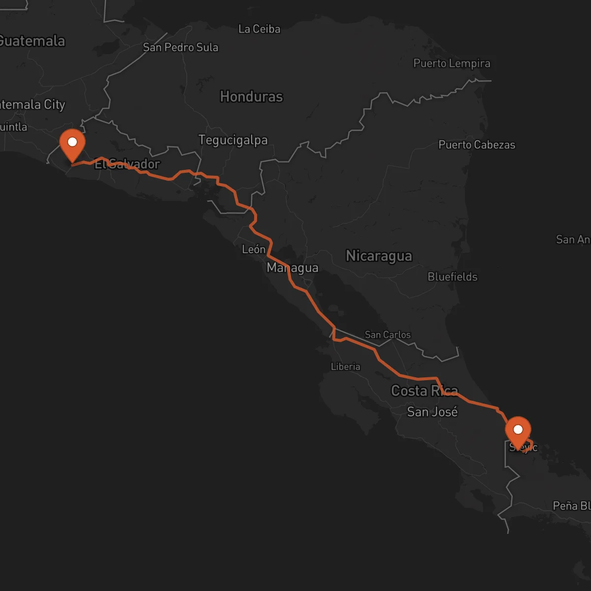 Ruta Sonsonate - Bocas del Toro