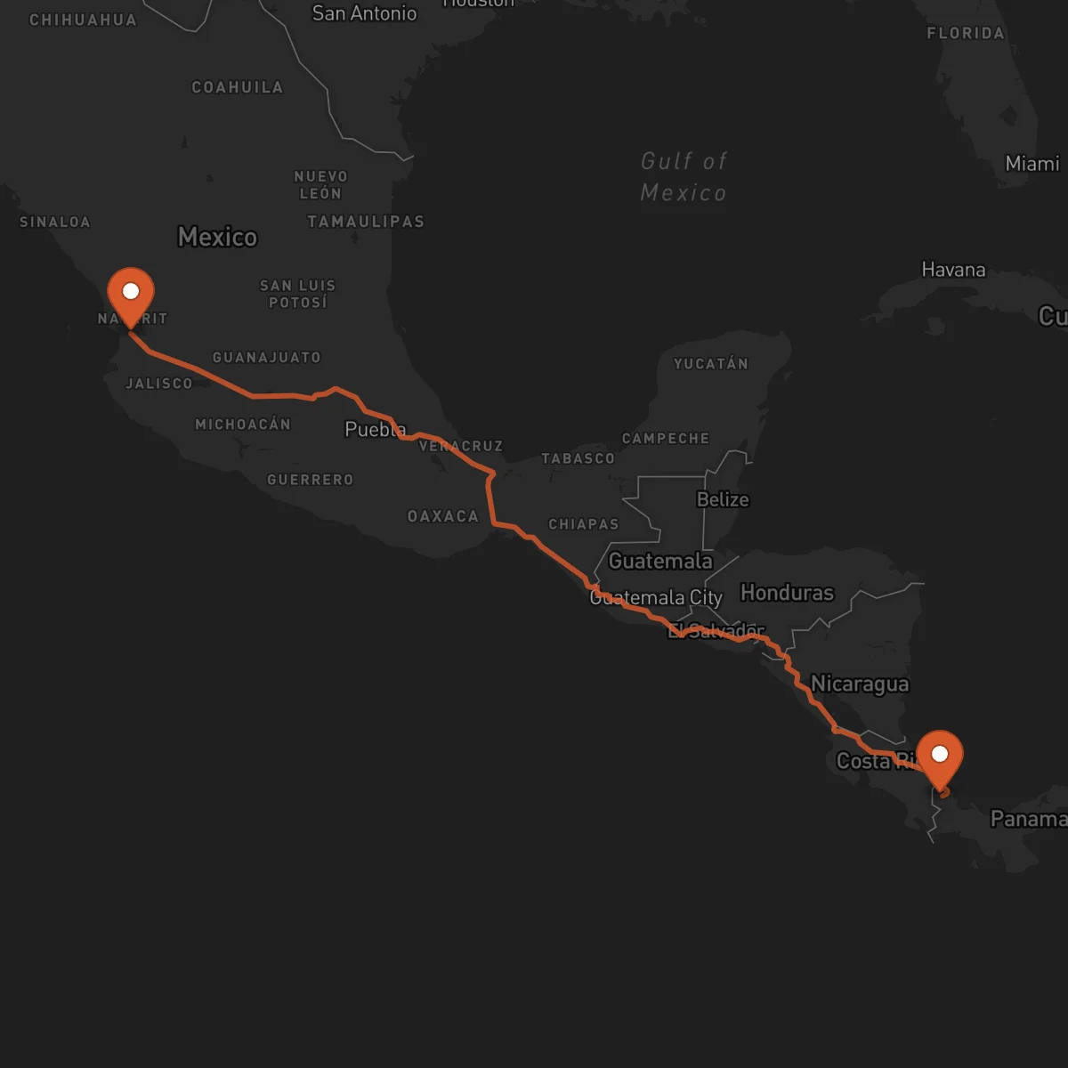 Ruta Tepic - Bocas del Toro